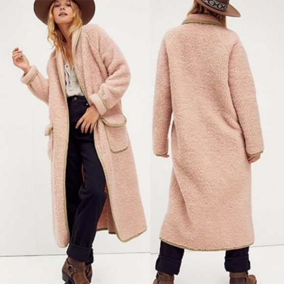 Free People Jackets & Blazers - New  Free People Irresistable Teddy Cardi Coat Pink s, m